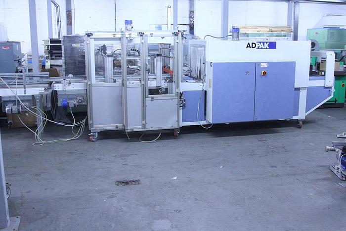 Used Adpak B700 Automatic Sleeve Wrapper with Infeed Conveyor