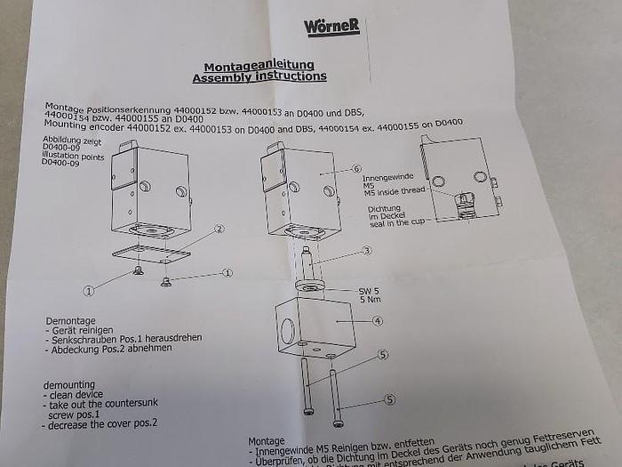 8 Stück Positionserkennung 15 Hub für Vereinzeler D0-400, 44000153, Wörner,  neu