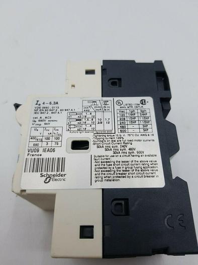 Used Telemecanique/Schneider Motor Circuit Breaker, GV2-RT10