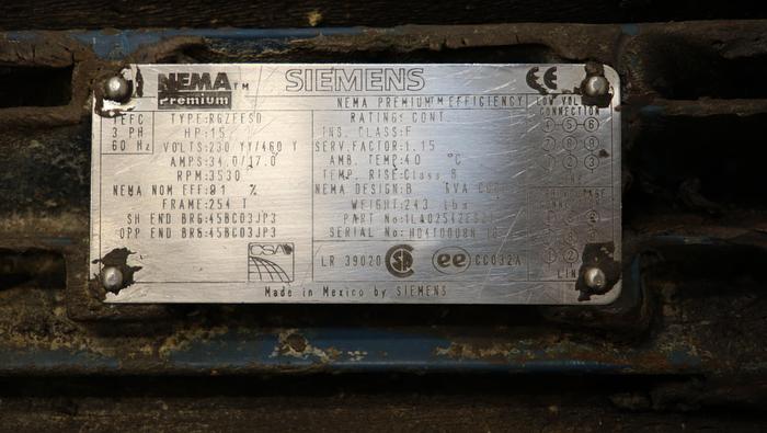 Used Siemens RGZEESD A/C Motor #44491