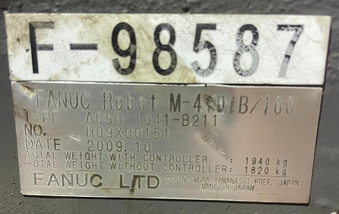 Used FANUC M410iB/160 PALLETIZING ROBOT WITH R30iA CONTROLLER