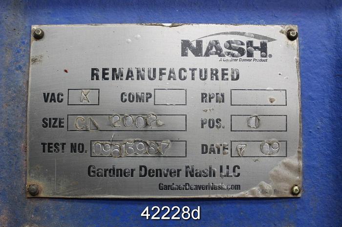 Refurbished Nash CL2002 Cast Iron Vacuum Pump, 640 RPM #42228