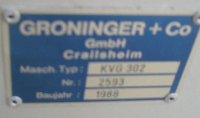 Used Capper, Groninger, Mdl KVG 302, 2-head, Crimper, #S736856