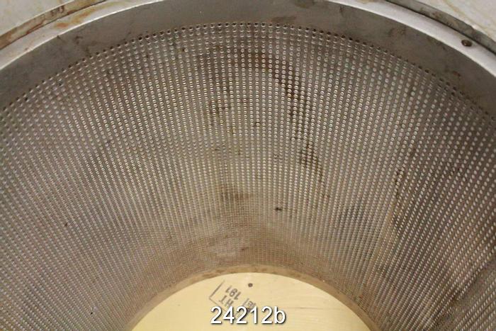 Used Finckh HORI 1 Horizontal Pressure Screen Basket, Finckh Hori 1, 1/8" Conical Drilled Holes, Clamp Ring #24212
