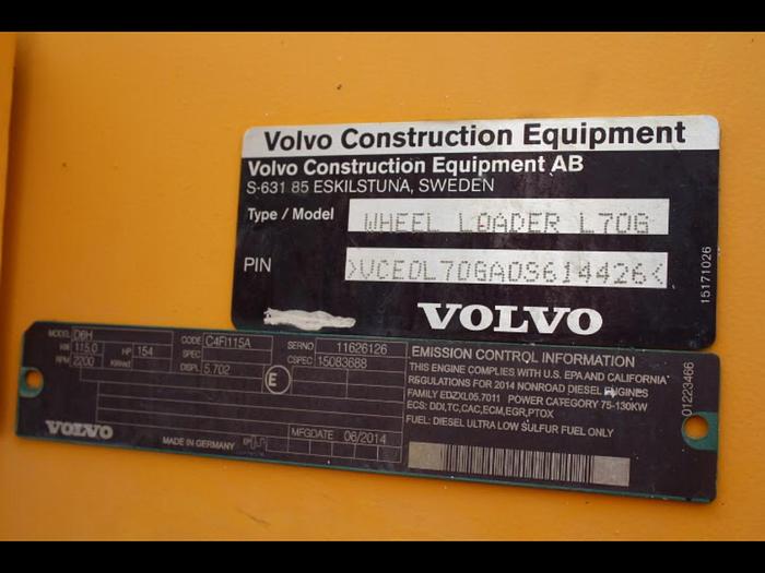 Used 2015 Volvo L70G