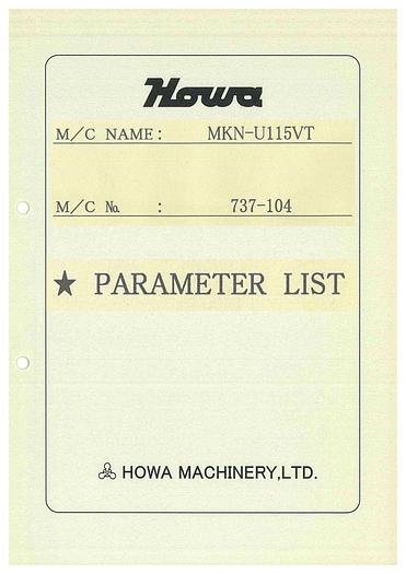 Used Manual for Used Howa MKN-U115VT – Parameter List