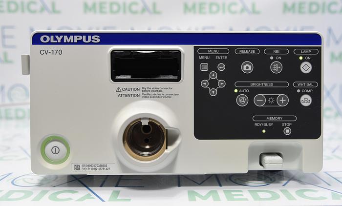 Used OLYMPUS CV-170 VIDEO PROCESSOR AND MAN & MACHINE MEDICAL KEYBOARD