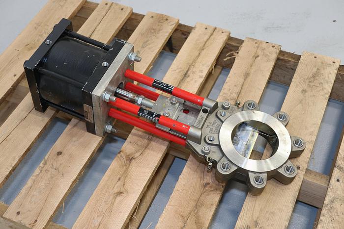 Unused Wey 4" Air Operated Knife Gate Valve #44244