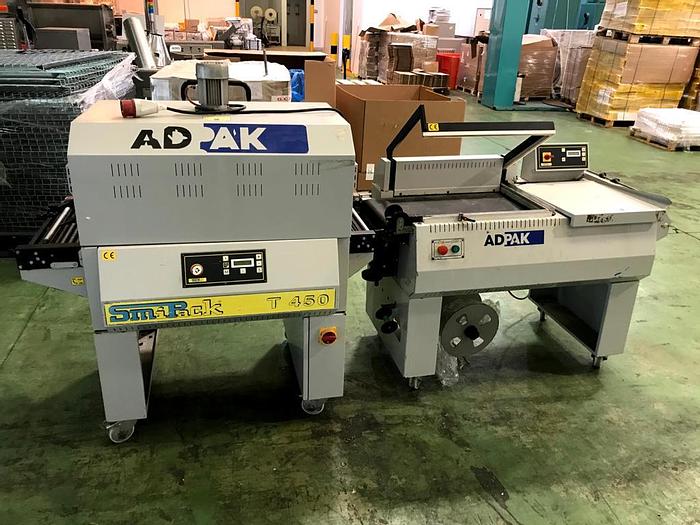 Used 2008 Adpak Smipack FP560A Automatic L-sealer and T450 Heat Tunnel