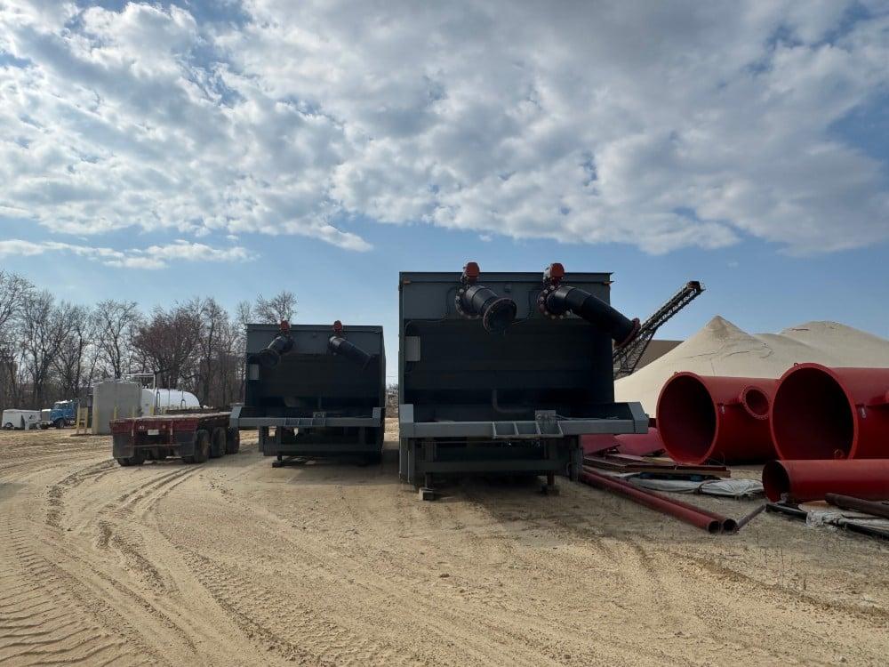 Used Clearwater Industries #2500, rectangular portable clarifiers