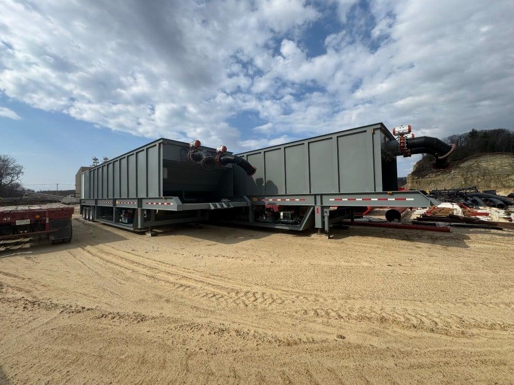Used Clearwater Industries #2500, rectangular portable clarifiers