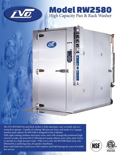 MODEL RW2580 RACK WASHER