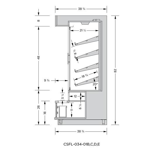Cayuga Pastry Case w Ledge - 39"
