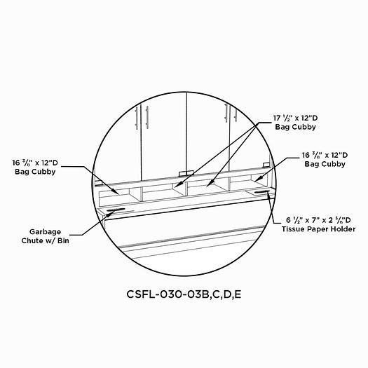 Cayuga Pastry Case W Ledge - 47" D