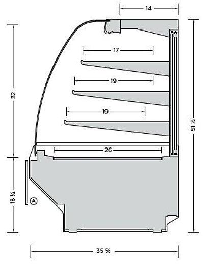 Cayuga Double Curved High Capacity Full Service Display Case