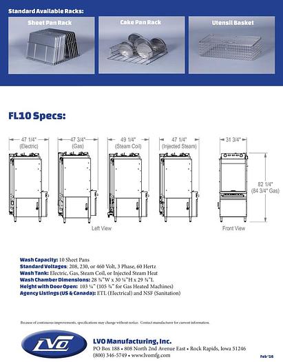 MODEL FL10 FRONT LOAD WASHER