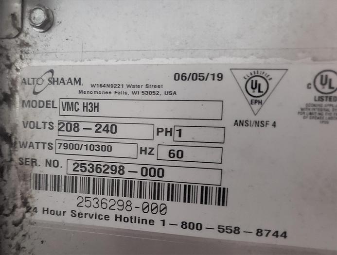 Used SOLD 2019 ALTO SHAAM VMC H3H VECTOR H SERIES DELUXE MULTI-COOK OVEN