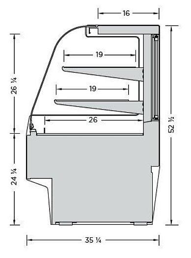 Cayuga Glass Service Display; Refrigerated