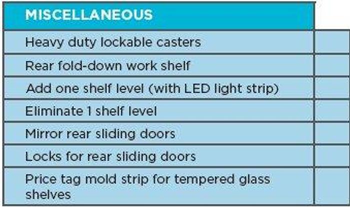 Cayuga Glass Service Display; Refrigerated
