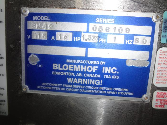 Used SOLD  BLOEMHOF BM42 DOUGH ROUNDER