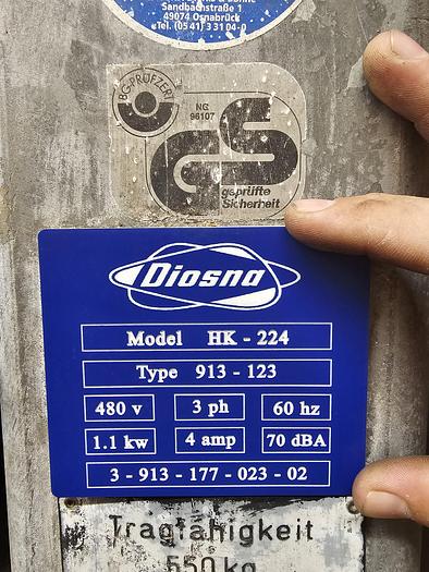 Refurbished Diosna Bowl Lift