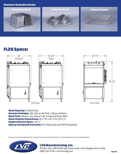 MODEL FL25 FRONT LOAD WASHER