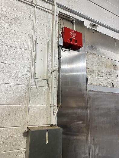 Used Stainless Steel Wall Mount Hood w/ Single Baffle and Fire Suppression System
