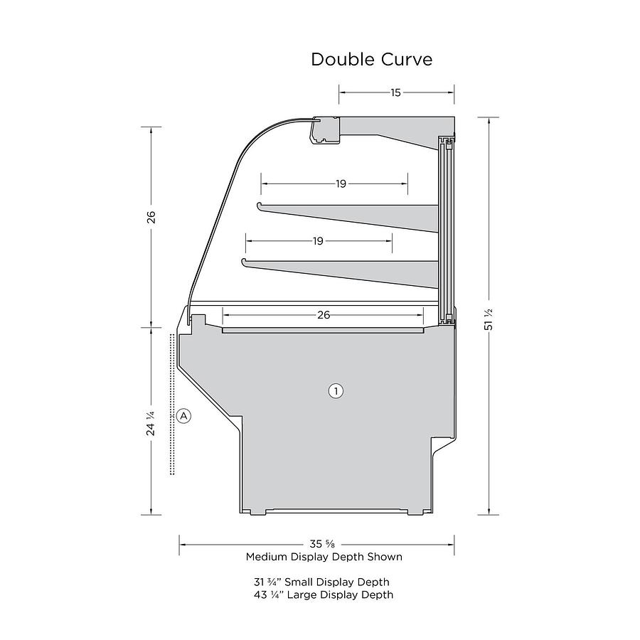 Cayuga Double Curved High Capacity Full Service Display Case