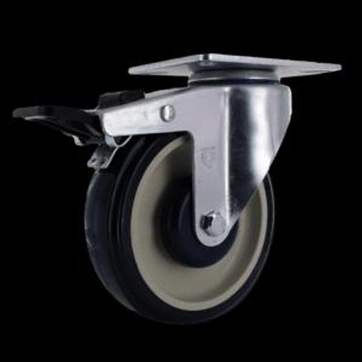 HBS51002; 3"x1-1/4" Medium Duty Swivel Caster w/ 3" x 4" Top Plate