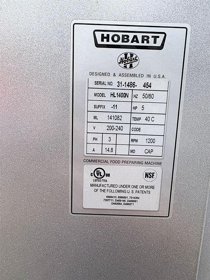 Used Hobart HL1400 Legacy Mixer, 140 qt capacity