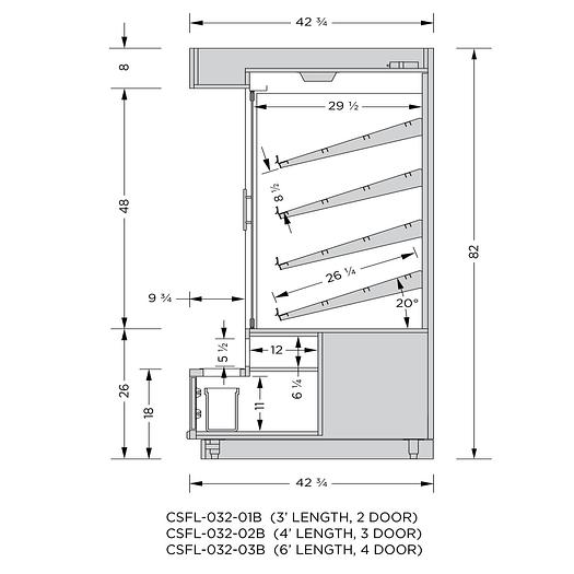 Pastry Case w Ledge - 43"