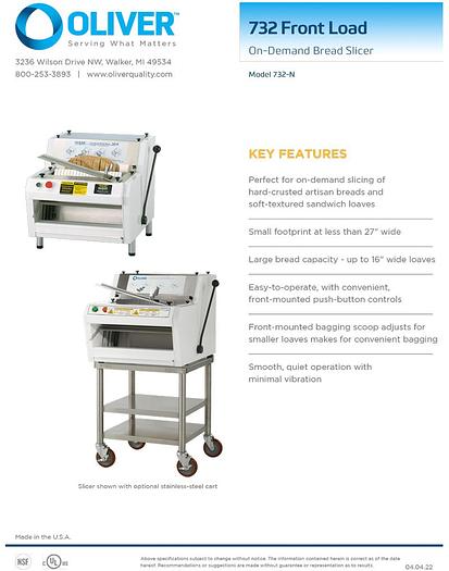 Oliver Front Load Bread Slicer