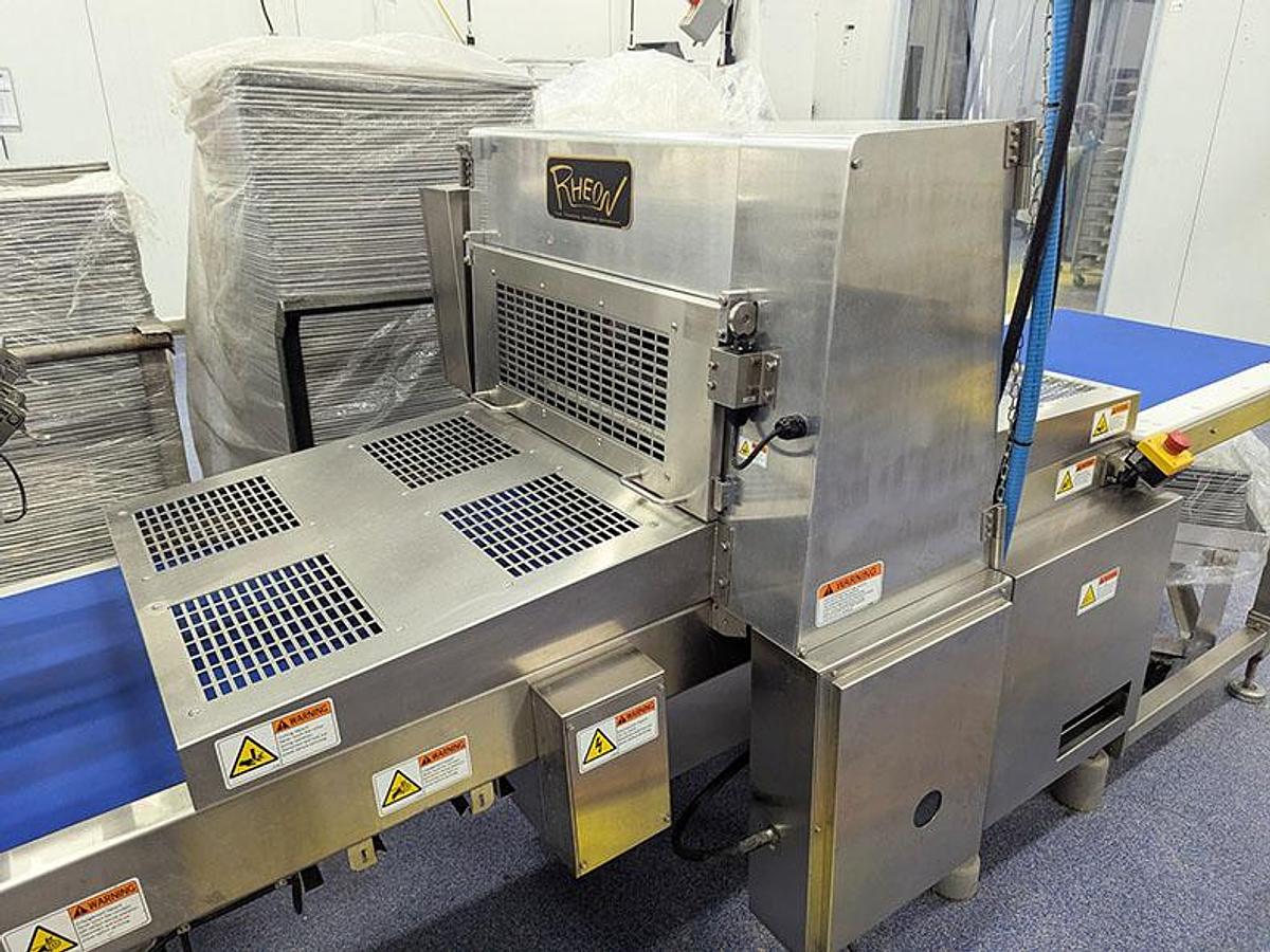 Used Rheon V4 Divider M#VX 122 w/ Stretcher, Slitter, Panner and Dough Lift