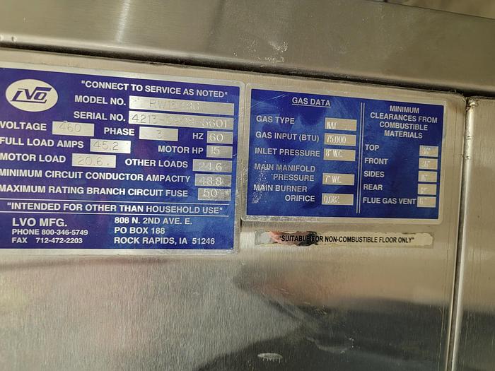 Used LVO RW1548G Rack Washer