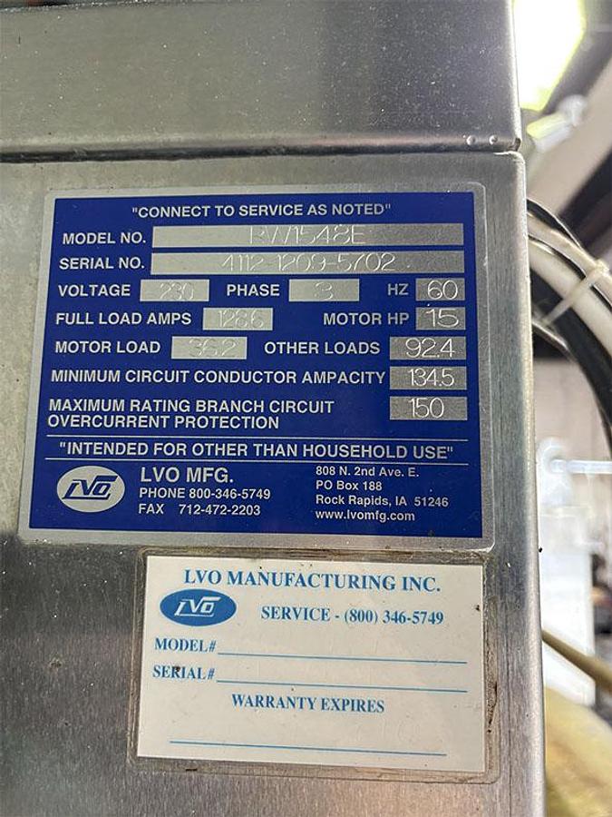 Used LVO RW1548E Rack Washer