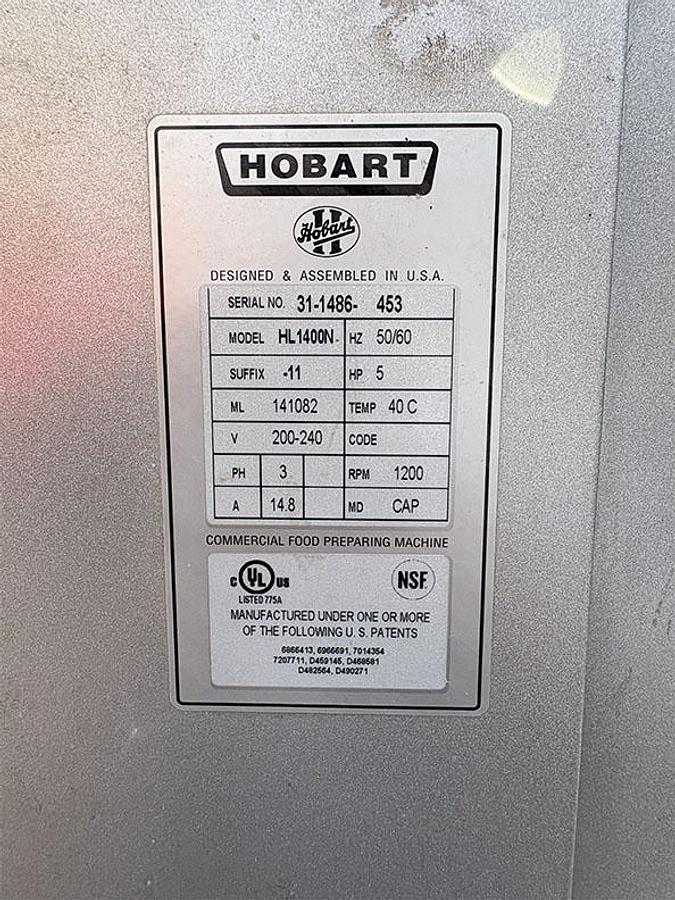 Used Hobart HL1400 Legacy Mixer, 140 qt capacity