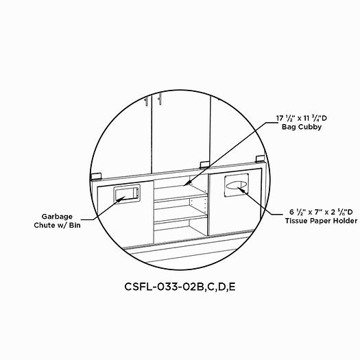 Cayuga Pastry Case w Ledge - 33" D