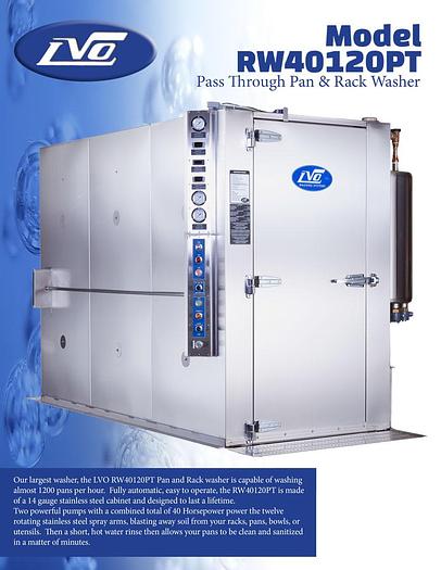 MODEL RW40120PT PASS THROUGH RACK WASHER