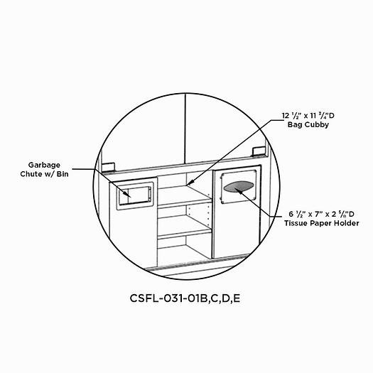 Cayuga Pastry Case W Ledge - 37" D