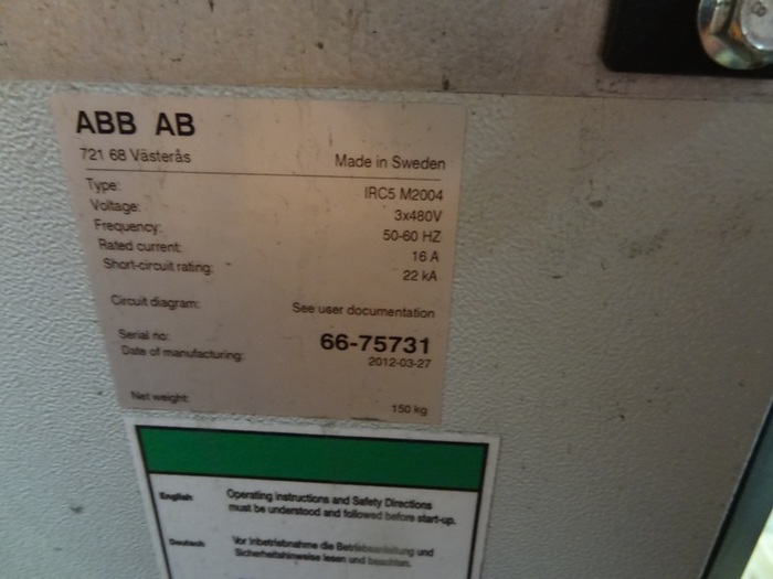 Used ABB IRB 6640 6 AXIS CNC ROBOT 205KG X 2.75 REACH IRC5