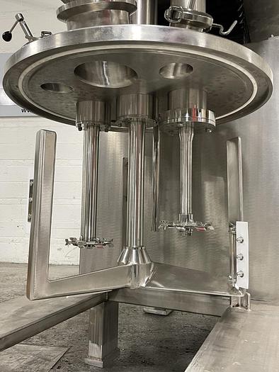Used 40 GALLON ROSS TRIPLE MOTION VACUUM MIXER WITH DISCHARGE RAM - S/S - VACUUM - JACKETED