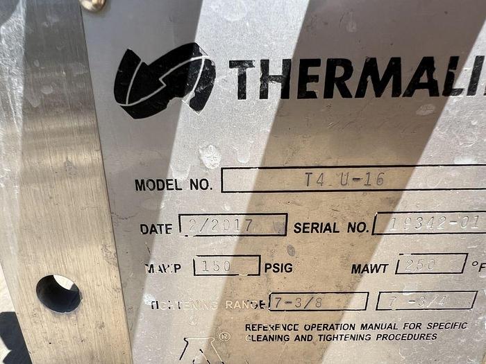 Used Heat Exchanger, Plate, 45 SF, S/st, Thermaline, 150 PSI #S744721