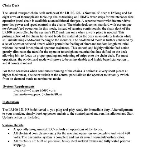 Used HIGH PLAINS AUTOMAT HIGH SPEED CHAIN FEEDER