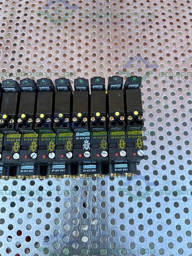Used Crouzet  81513100 Pneumatic Control Valve w/ Crouzet 81517201 Sub Base
