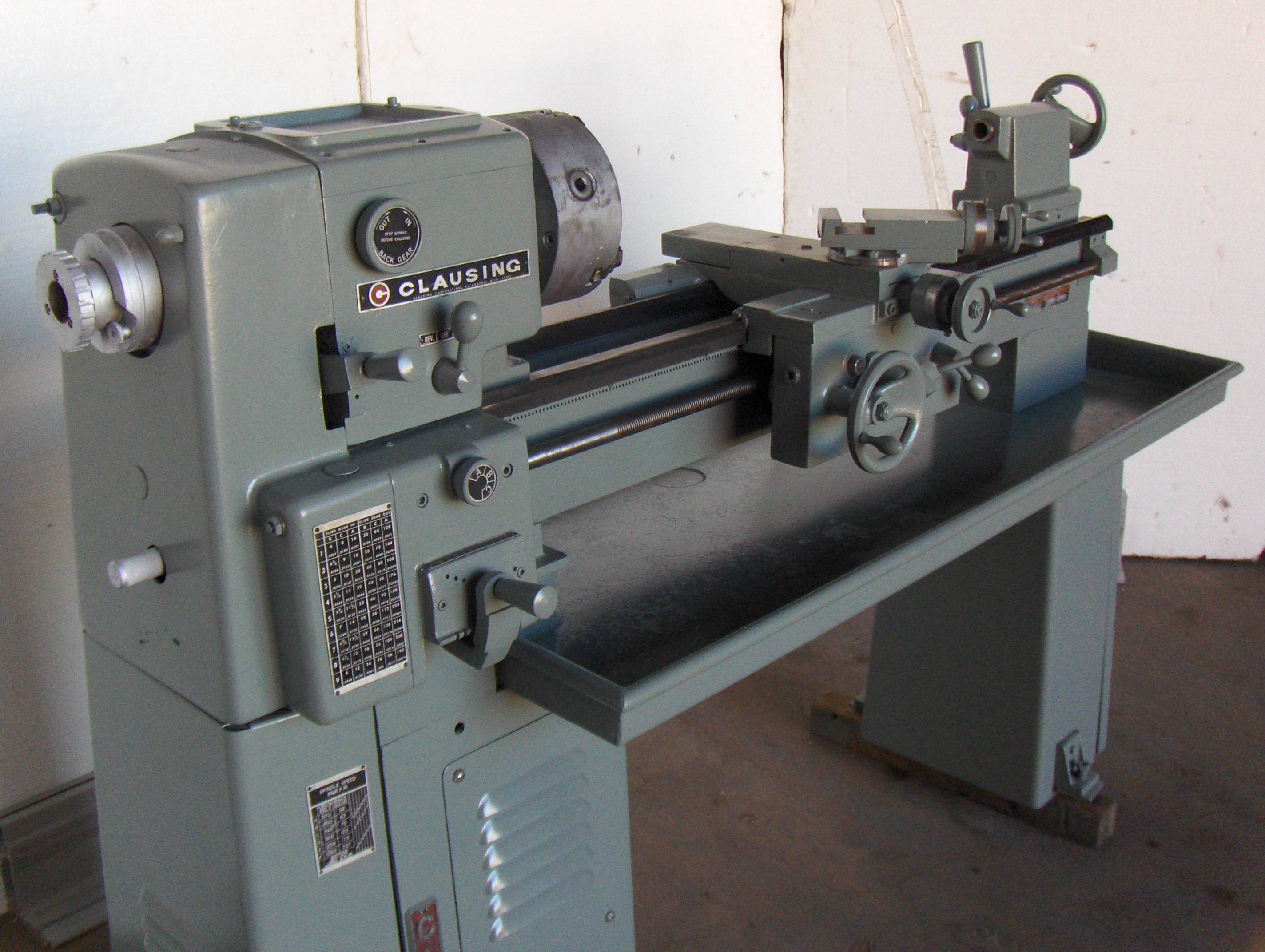 Used 12 in. x 36 in. Clausing Toolroom Lathe