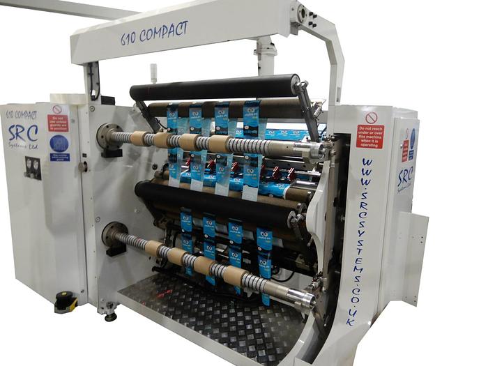 Used 63" SRC SYSTEMS LTD. MODEL 610 COMPACT DUPLEX SLITTER REWINDER