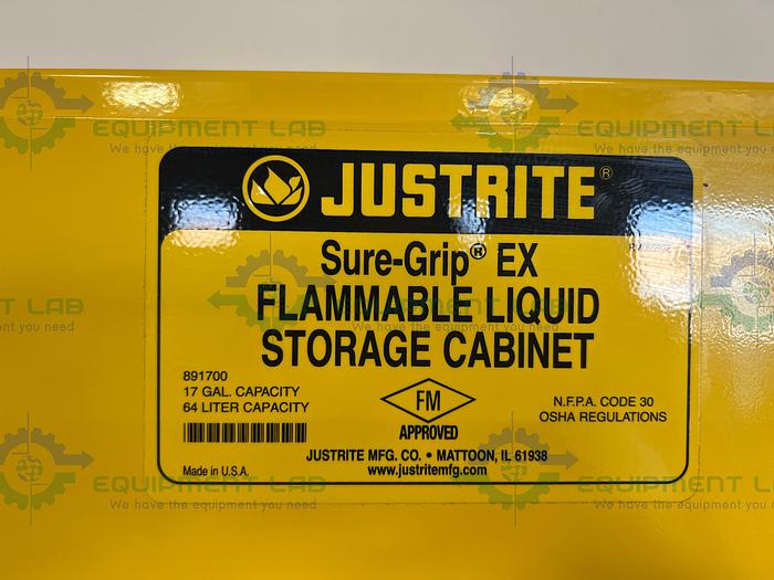 Used JustRite  Sure-Grip EX 17 Gallon Flammable Cabinet 43" x18" x 24"
