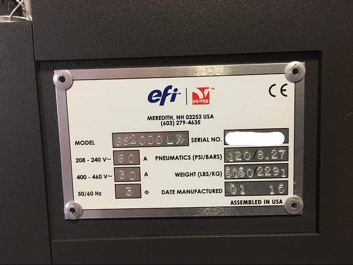 Used 2015 EFI-VUTEk GS2000Lx Pro