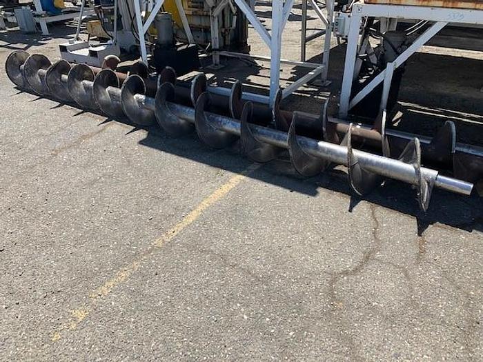 Used 15' Long x 15" Diameter Stainless Steel Auger Screw with Brushed Flights