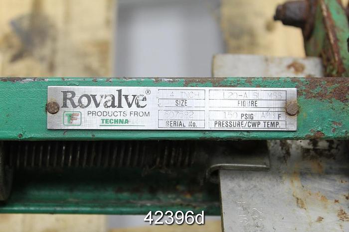 Used Rovalve 4" Hand Operated Knife Gate Valve #42396
